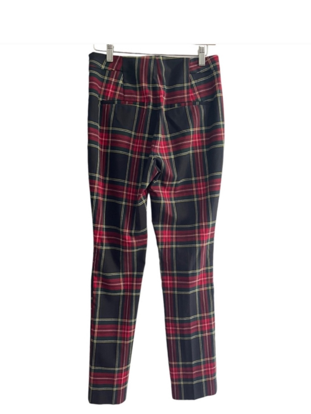 Zara Red and Black Plaid Slim Pants